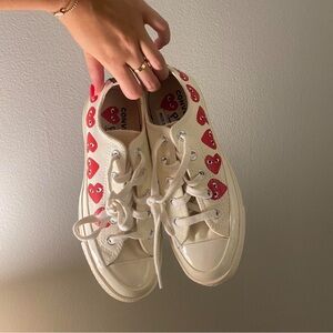 Converse x Comme des Garçons Play Multi Heart Low Cut Sneakers Size 6 Womens